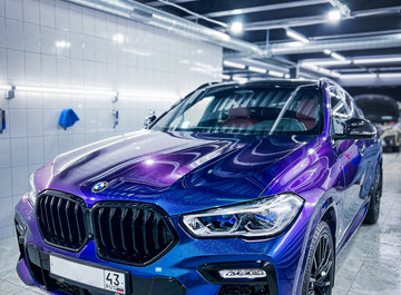 Миниатюра Антигравийная оклейка BMW X6 полиуретановой пленкой Stek с перламутровым эффектом 